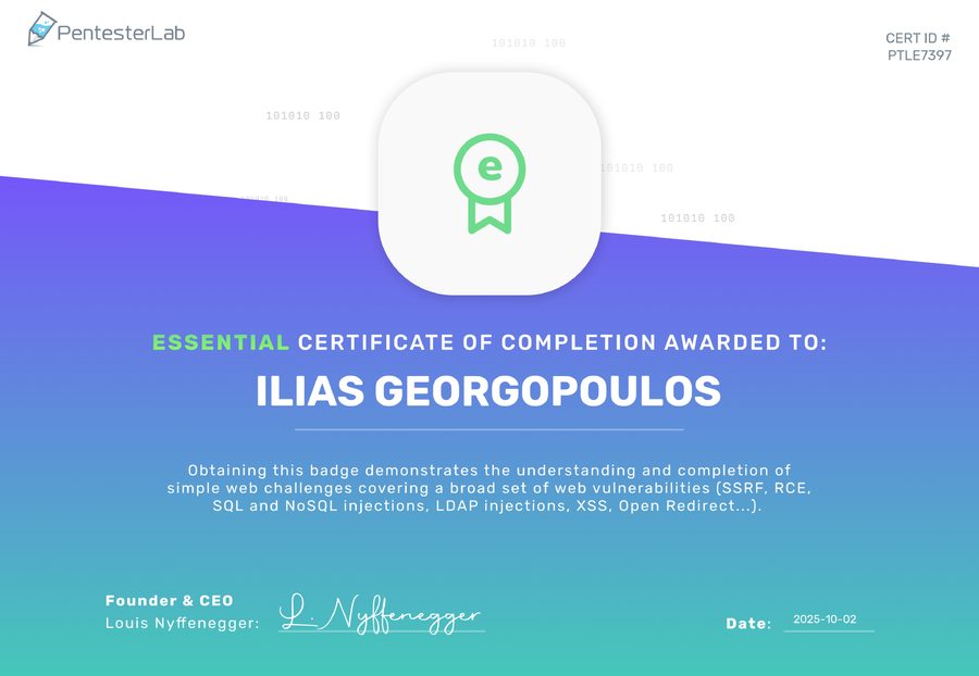 PentesterLab Badge
